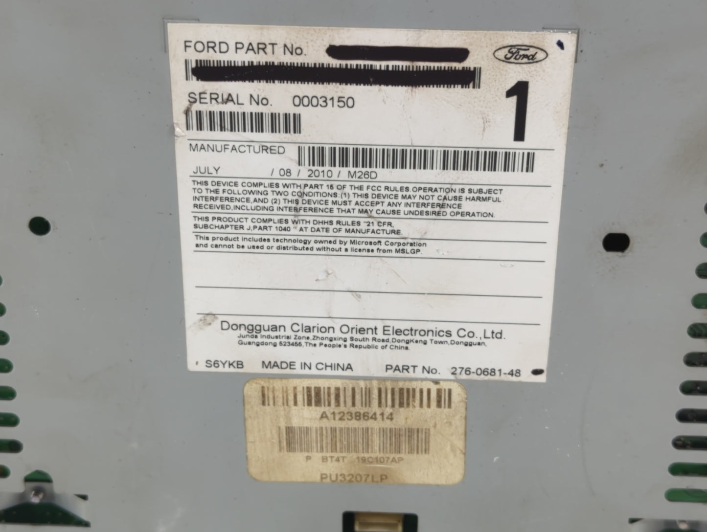 2011 Ford Edge Radio AM FM Cd Player Receiver Replacement P/N:BT4T-18A802-AG Fits OEM Used Auto Parts - Oemusedautoparts1.co