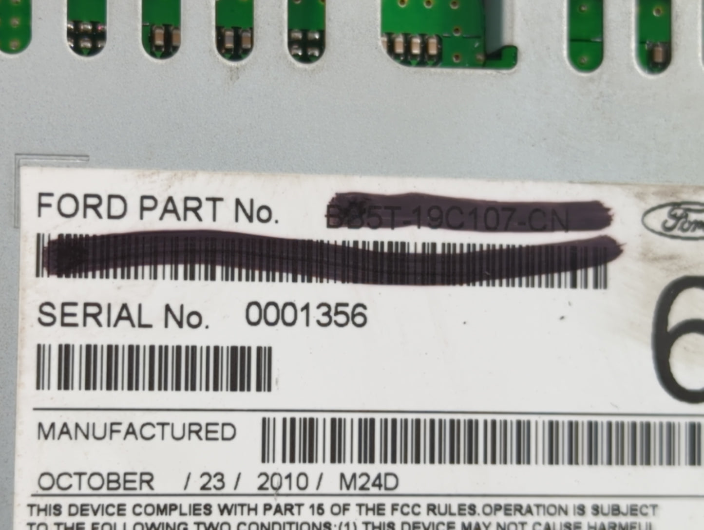 2011 Ford Explorer Radio AM FM Cd Player Receiver Replacement P/N:BB5T-19C107-CN Fits OEM Used Auto Parts - Oemusedautoparts