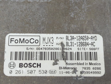 2011 Ford F150 PCM Engine Control Computer ECU ECM PCU OEM P/N:BL3A-12A650-AYD BL31-12B684-AC, 0261S07530 Fits OEM Used Auto Parts