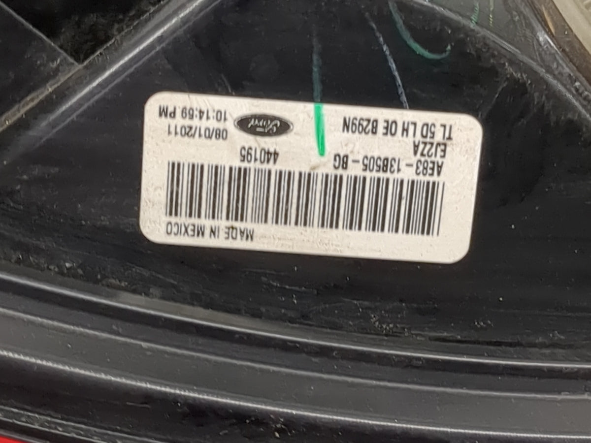 2011-2013 Ford Fiesta Tail Light Assembly Driver Left OEM P/N:AE83-13B505-BG Fits Fits 2011 2012 2013 OEM Used Auto Parts -