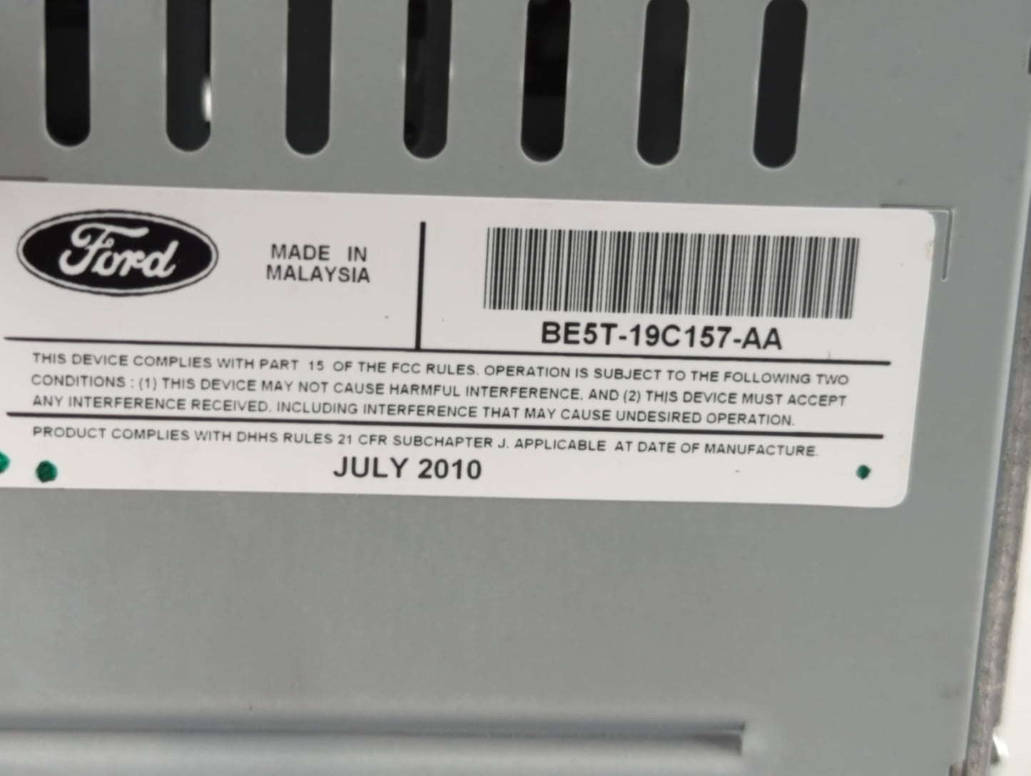 2011 Ford Fusion Radio AM FM Cd Player Receiver Replacement P/N:BE5T-19C157-AA Fits OEM Used Auto Parts - Oemusedautoparts1.