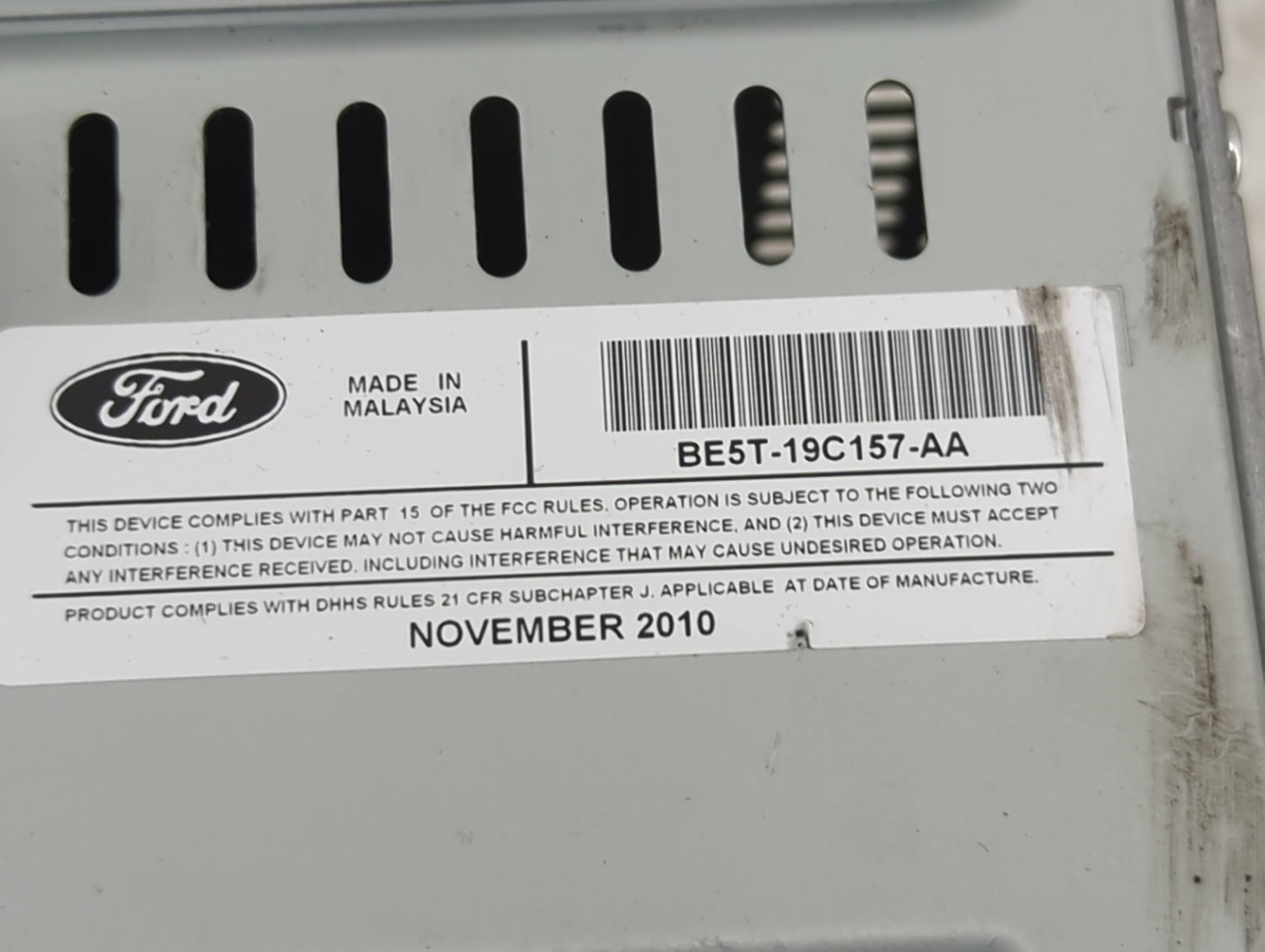 2011-2012 Ford Fusion Radio AM FM Cd Player Receiver Replacement P/N:BE5T-19C157-AA Fits Fits 2011 2012 OEM Used Auto Parts