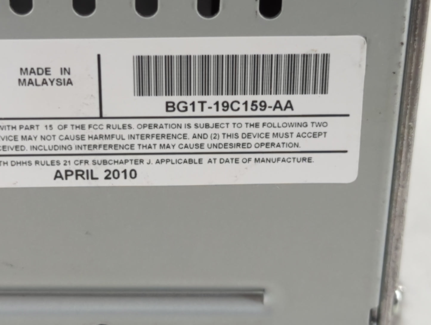 2011-2012 Ford Taurus Radio AM FM Cd Player Receiver Replacement P/N:BG1T-19C159-AA Fits Fits 2011 2012 OEM Used Auto Parts