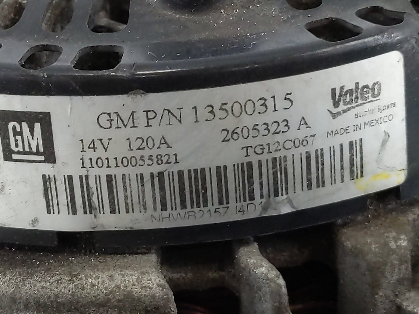 2010-2017 Gmc Terrain Alternator Replacement Generator Charging Assembly Engine OEM P/N:13500315 Fits OEM Used Auto Parts -