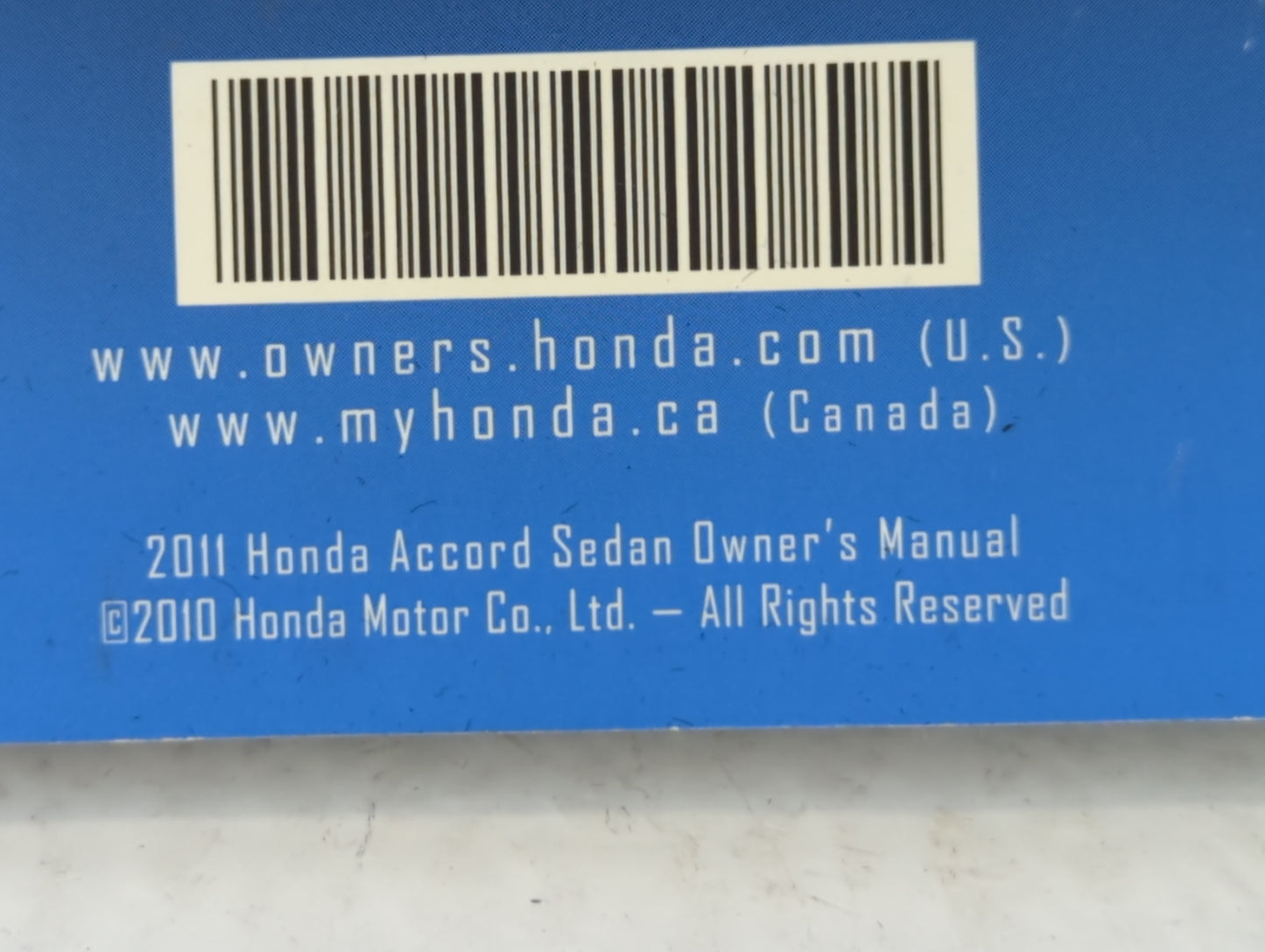 2011 Honda Accord Owners Manual Book Guide P/N:00X31-TA5-6300 31TA5630 OEM Used Auto Parts - Oemusedautoparts1.com