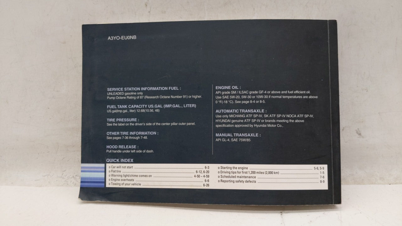 2011 Hyundai Elantra Owners Manual Book Guide OEM Used Auto Parts - Oemusedautoparts1.com