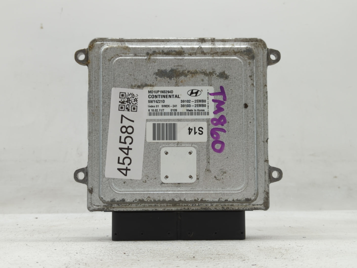 2011 Hyundai Elantra PCM Engine Control Computer ECU ECM PCU OEM P/N:39102-2EMB0 39103-2EMB0, 39102-2EMA0, 39103-2EMA0 Fits