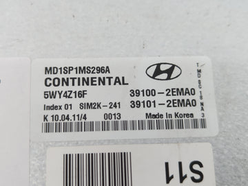 2011 Hyundai Elantra PCM Engine Control Computer ECU ECM PCU OEM P/N:39101-2EMA0 39100-2EMA0, 39103-2EMB0, 39102-2EMB0 Fits OEM Used Auto Parts