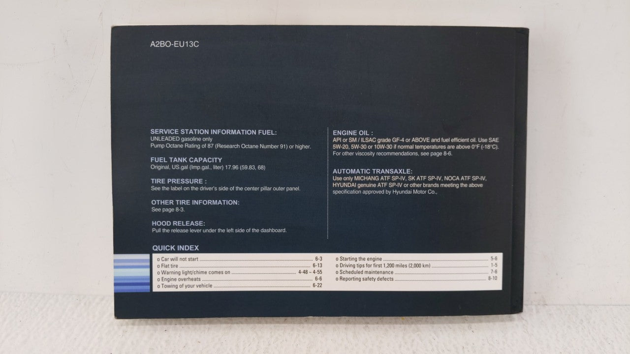 2011 Hyundai Santa Fe Owners Manual Book Guide OEM Used Auto Parts - Oemusedautoparts1.com