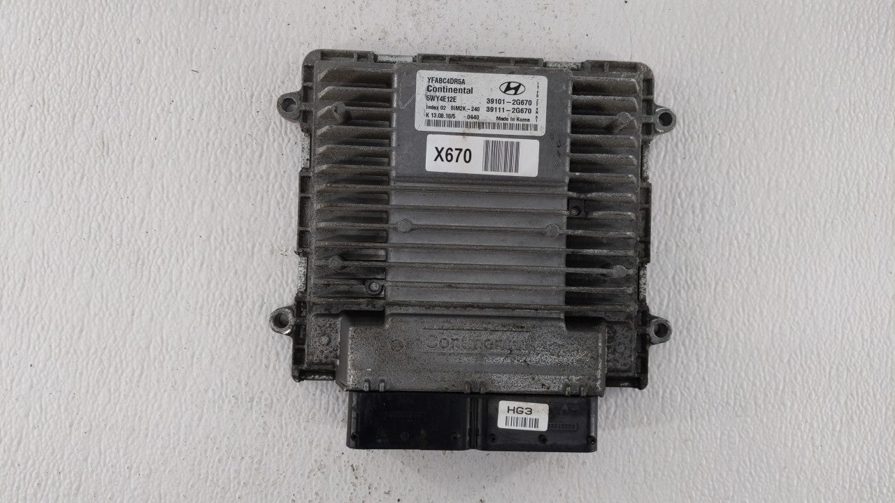 2011 Hyundai Sonata PCM Engine Control Computer ECU ECM PCU OEM P/N:39101-2G670 39111-2G670 Fits OEM Used Auto Parts - Oemus