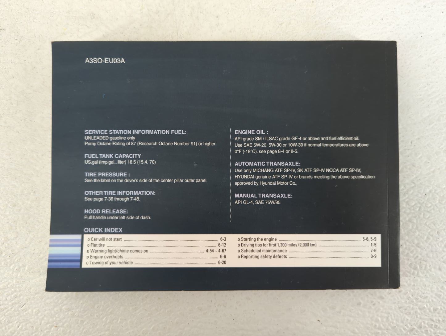 2011 Hyundai Sonata Owners Manual Book Guide P/N:A3S0-EU03A OEM Used Auto Parts - Oemusedautoparts1.com