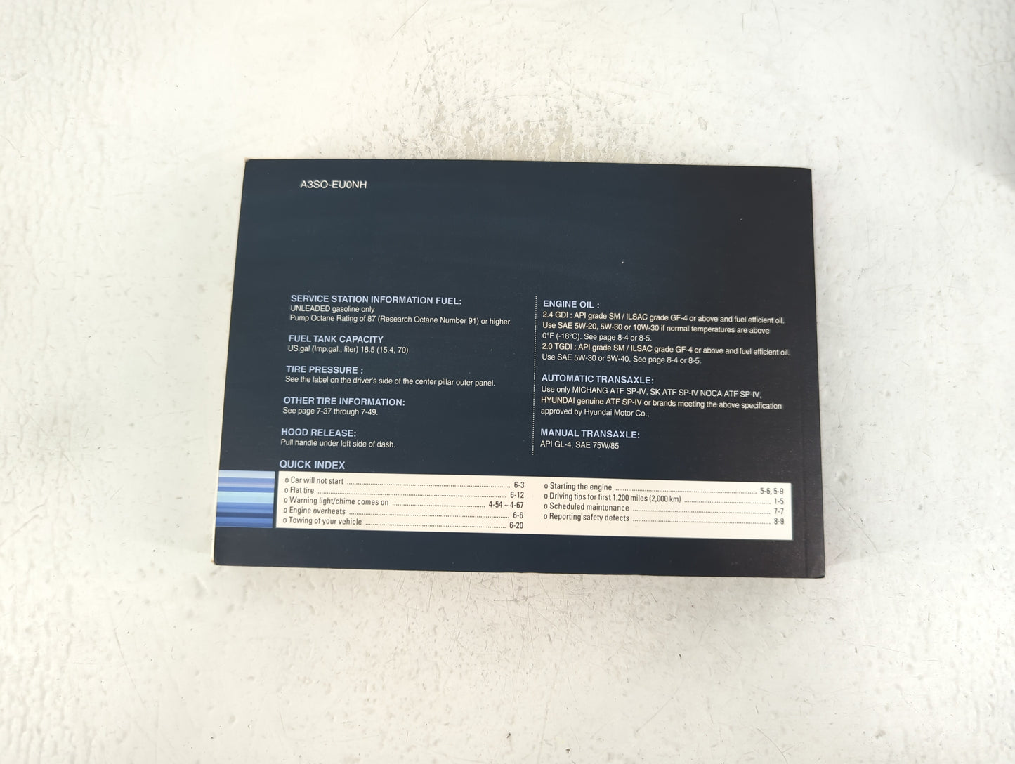 2011 Hyundai Sonata Owners Manual Book Guide P/N:A3SO-AU0NH OEM Used Auto Parts - Oemusedautoparts1.com
