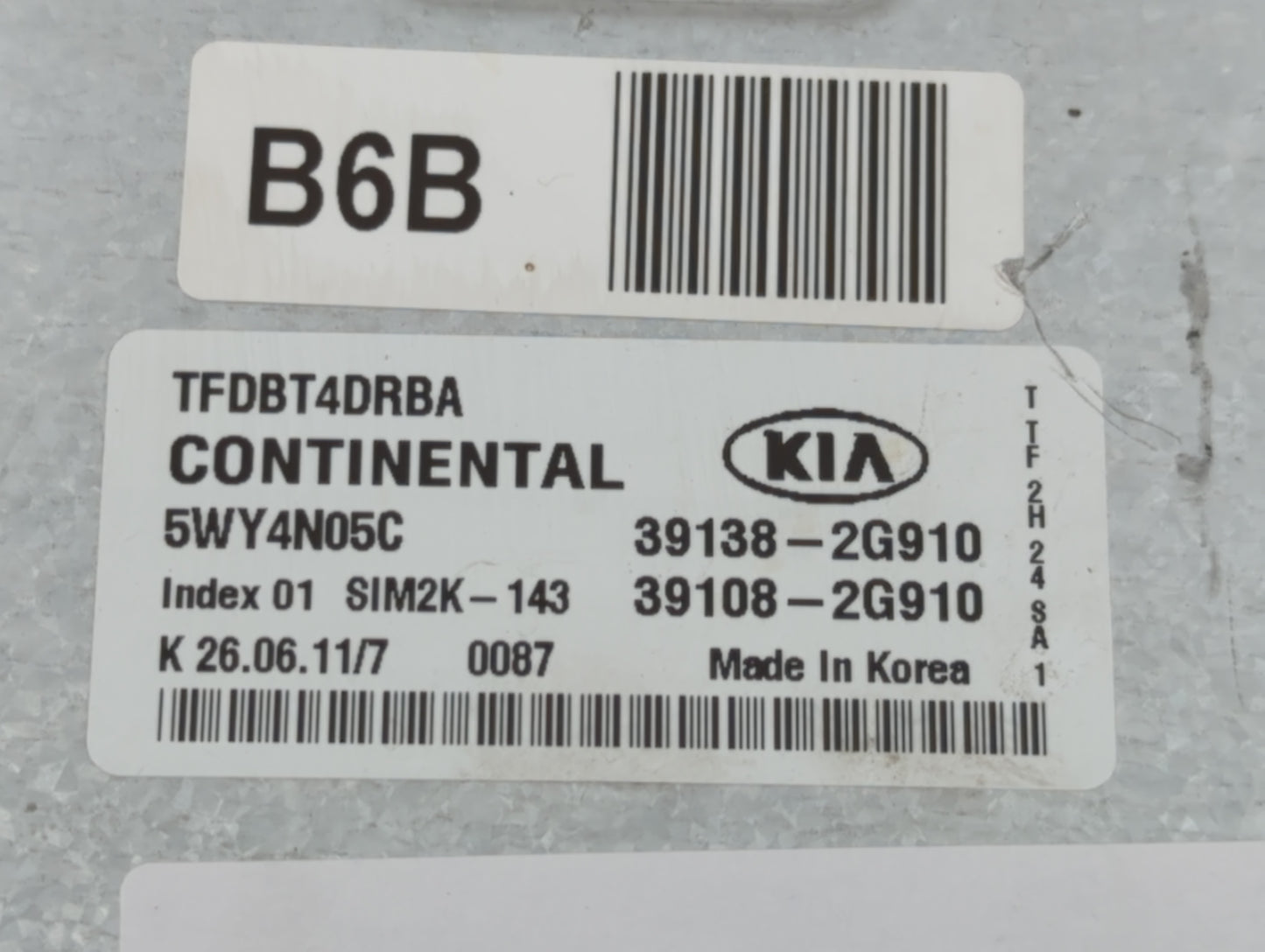 2011-2013 Kia Optima PCM Engine Control Computer ECU ECM PCU OEM P/N:39138-2G910 Fits Fits 2011 2012 2013 OEM Used Auto Part