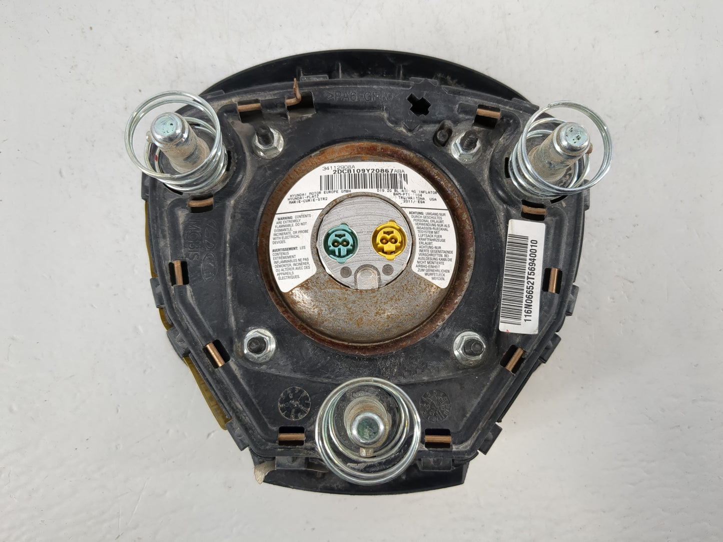 2011-2012 Kia Optima Air Bag Driver Left Steering Wheel Mounted P/N:34112908A Fits Fits 2011 2012 OEM Used Auto Parts - Oemu