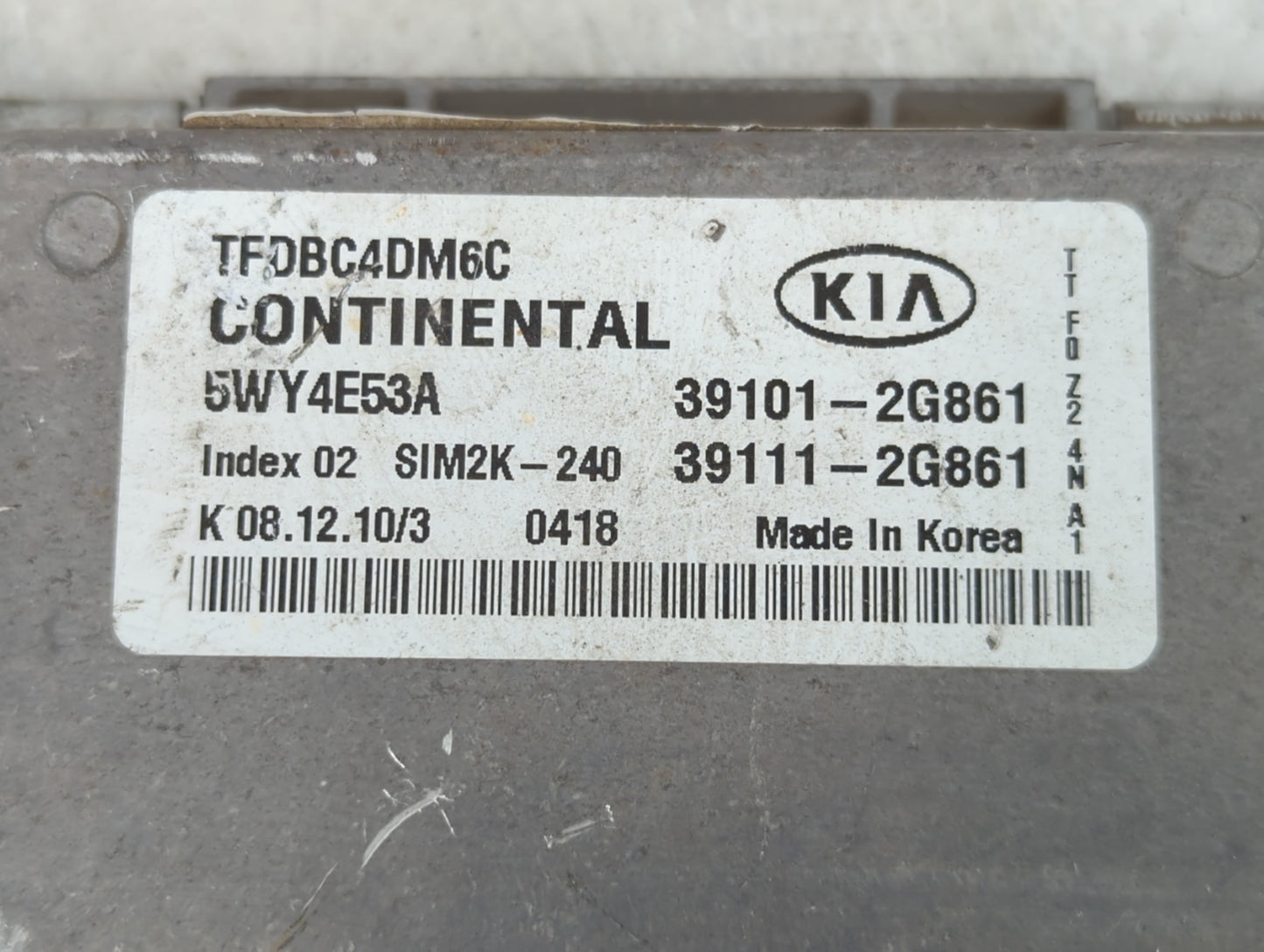 2011-2013 Kia Optima PCM Engine Control Computer ECU ECM PCU OEM P/N:39111-2G861 39101-2G861 Fits Fits 2011 2012 2013 OEM Us