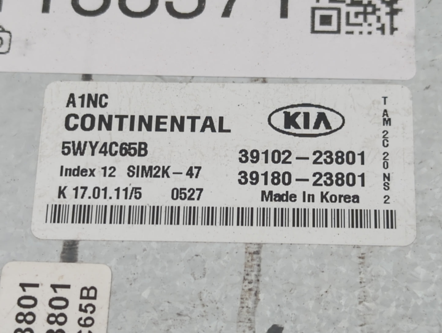 2011 Kia Soul PCM Engine Control Computer ECU ECM PCU OEM P/N:39180-23801 39102-23801 Fits OEM Used Auto Parts - Oemusedauto