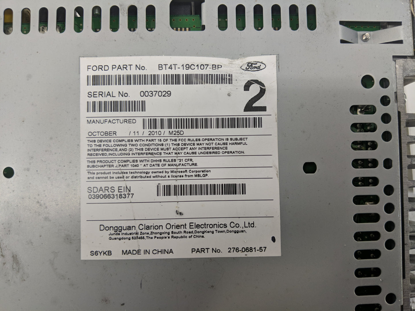2011 Lincoln Mkx Radio AM FM Cd Player Receiver Replacement P/N:BT4T-19C107-BP Fits OEM Used Auto Parts - Oemusedautoparts1.