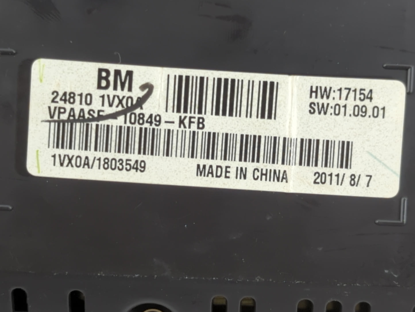 2011-2012 Nissan Rogue Instrument Cluster Speedometer Gauges P/N:24810 1VX0A Fits Fits 2011 2012 OEM Used Auto Parts - Oemus