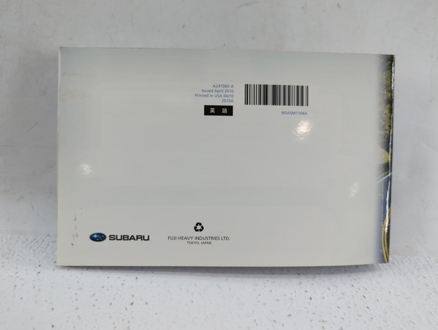 2011 Subaru Legacy Owners Manual Book Guide P/N:A2470BE-A OEM Used Auto Parts - Oemusedautoparts1.com