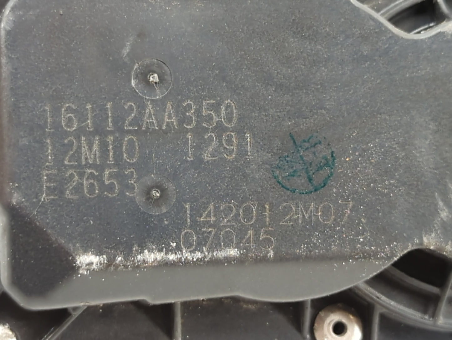 2010-2012 Subaru Legacy Throttle Body P/N:16112AA350 Fits Fits 2010 2011 2012 OEM Used Auto Parts - Oemusedautoparts1.com