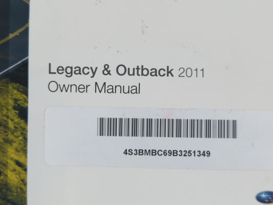 2011 Subaru Legacy Owners Manual Book Guide P/N:A2470BE-C OEM Used Auto Parts