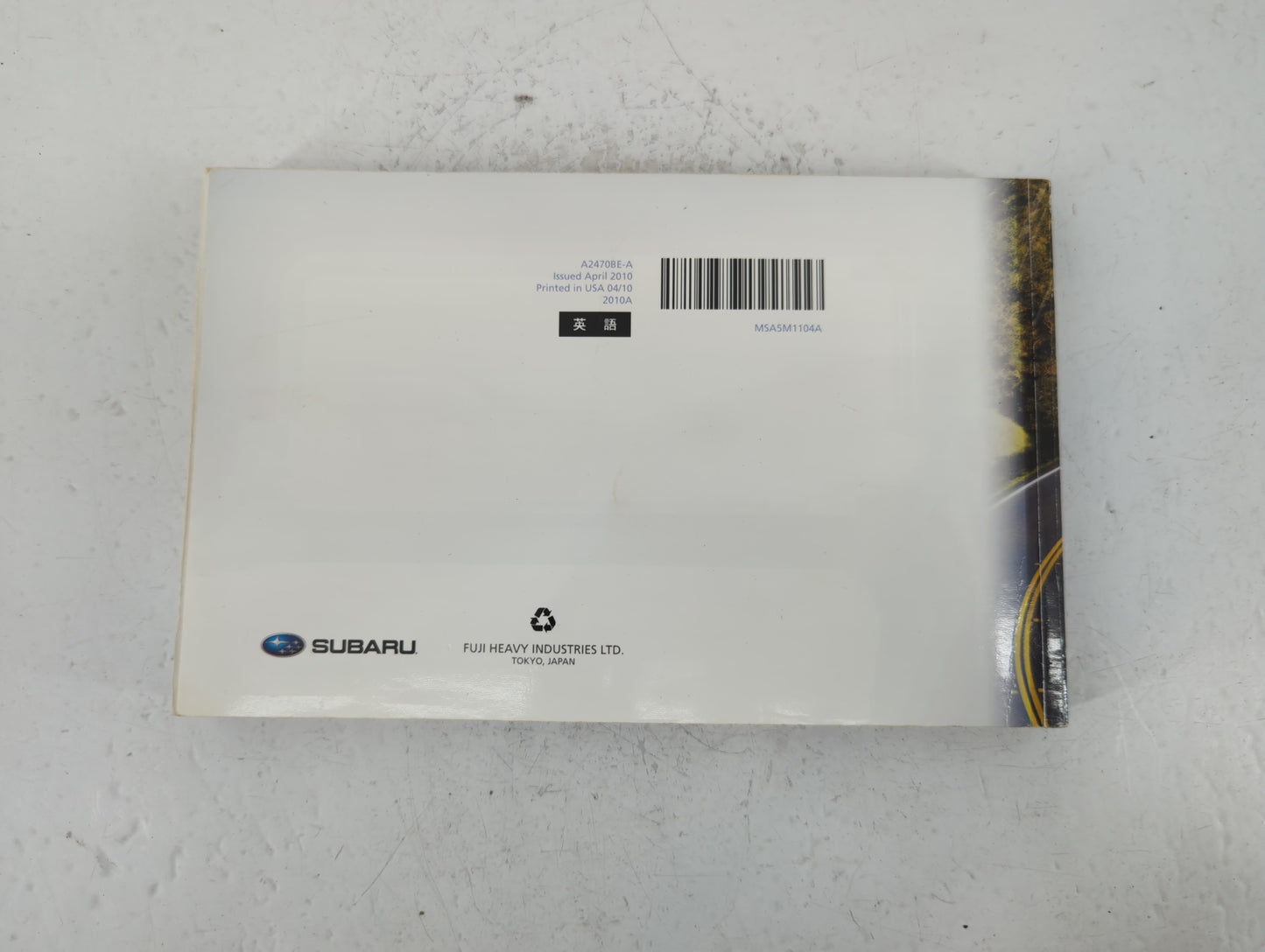 2011 Subaru Legacy Owners Manual Book Guide P/N:MSA5M1104A A2470BE-A OEM Used Auto Parts - Oemusedautoparts1.com