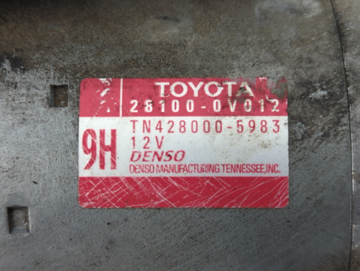 2010-2011 Toyota Camry Car Starter Motor Solenoid OEM P/N:TN428000-5983 28100-0V012 Fits OEM Used Auto Parts - Oemusedautopa