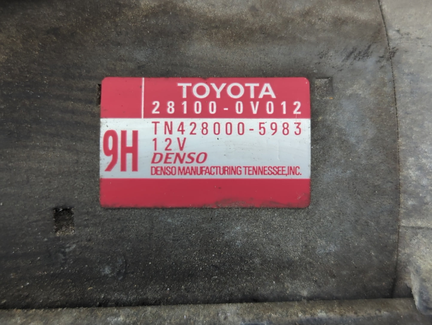 2011-2016 Toyota Sienna Car Starter Motor Solenoid OEM P/N:TN428000-5983 28100-0V012 Fits OEM Used Auto Parts - Oemusedautop