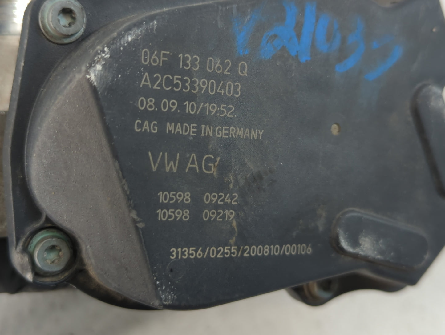 2009-2017 Volkswagen Cc Throttle Body P/N:06F 133 062 Q Fits OEM Used Auto Parts - Oemusedautoparts1.com