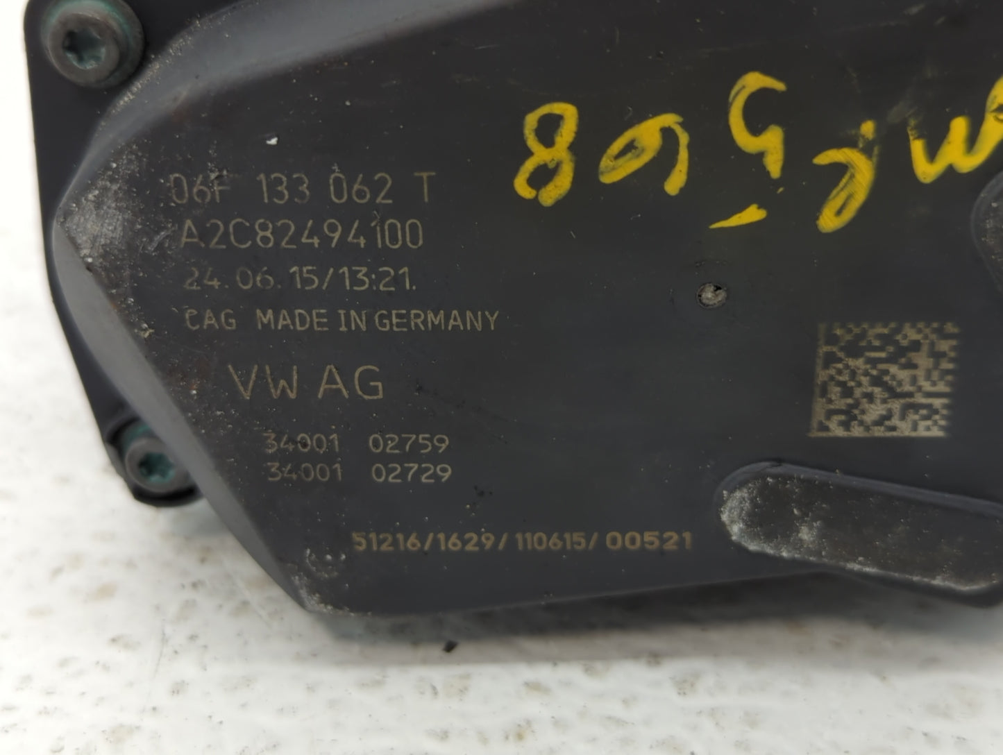 2009-2017 Volkswagen Cc Throttle Body P/N:06F 133 062 T 06F 133 062 Q Fits OEM Used Auto Parts - Oemusedautoparts1.com