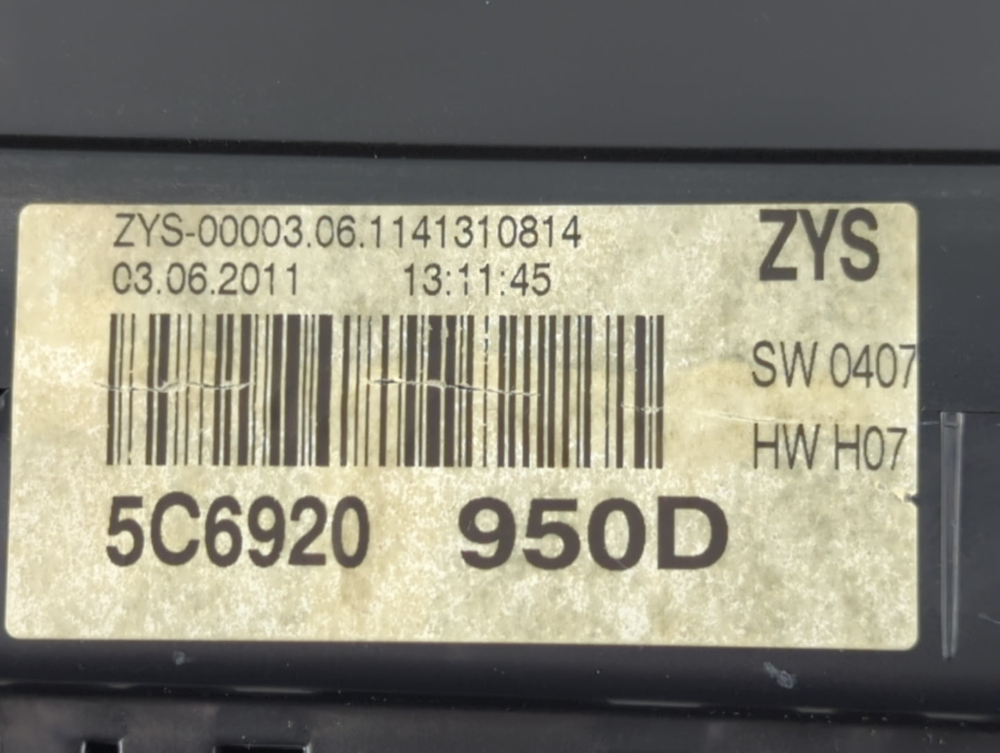 2011-2012 Volkswagen Jetta Instrument Cluster Speedometer Gauges Fits Fits 2011 2012 OEM Used Auto Parts - Oemusedautoparts1
