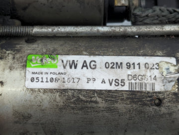 2009-2017 Volkswagen Tiguan Car Starter Motor Solenoid OEM P/N:02M 91 021 B Fits OEM Used Auto Parts