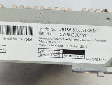 2010-2013 Acura Mdx Radio AM FM Cd Player Receiver Replacement P/N:39186-STX-A132-M1 Fits Fits 2010 2011 2012 2013 OEM Used Auto Parts