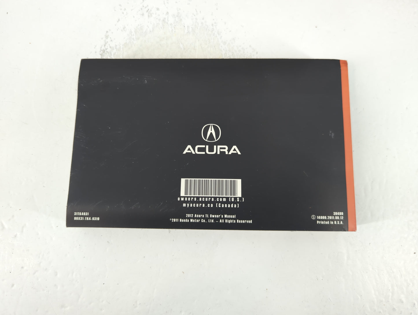 2012 Acura Tl Owners Manual Book Guide P/N:31TK4631 OEM Used Auto Parts - Oemusedautoparts1.com