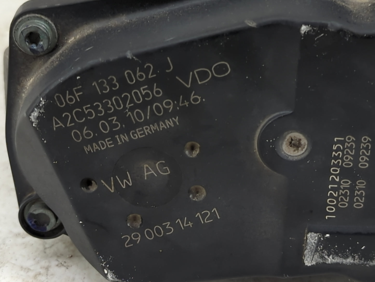 2005-2016 Audi A4 Throttle Body P/N:06F133062J A2C53302056 Fits OEM Used Auto Parts - Oemusedautoparts1.com