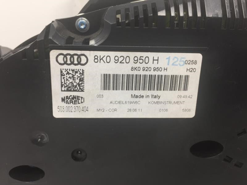 2010-2012 Audi A4 Instrument Cluster Speedometer Gauges P/N:125,748 MI. PN:8K0920950H Fits Fits 2010 2011 2012 OEM Used Auto