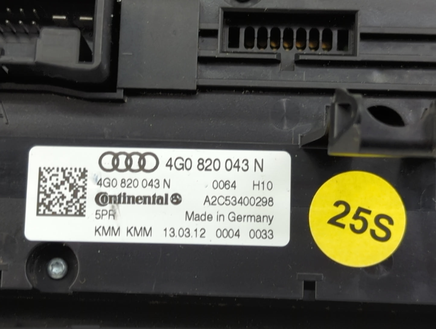2012-2013 Audi A7 Climate Control Module Temperature AC/Heater Replacement P/N:4G0 820 043 N Fits Fits 2012 2013 OEM Used Au