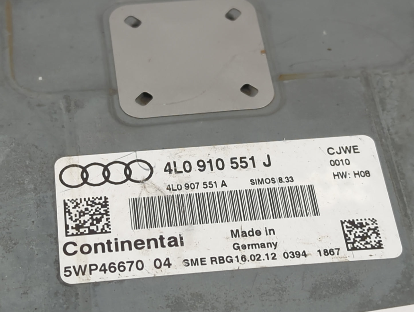 2012 Audi Q7 PCM Engine Control Computer ECU ECM PCU OEM P/N:4L0910551J 4L0907551A, 5WP46670, 4L1971072MB, 8E0907411 Fits OE
