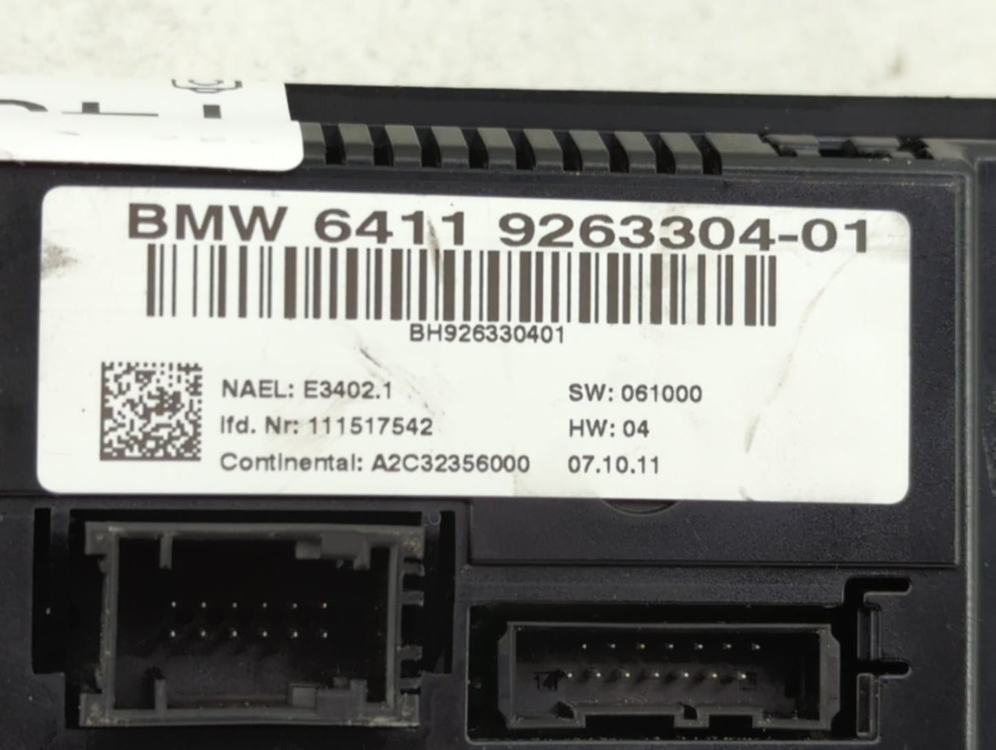 2011-2013 Bmw 328i Climate Control Module Temperature AC/Heater Replacement P/N:9263304-01 Fits Fits 2011 2012 2013 OEM Used