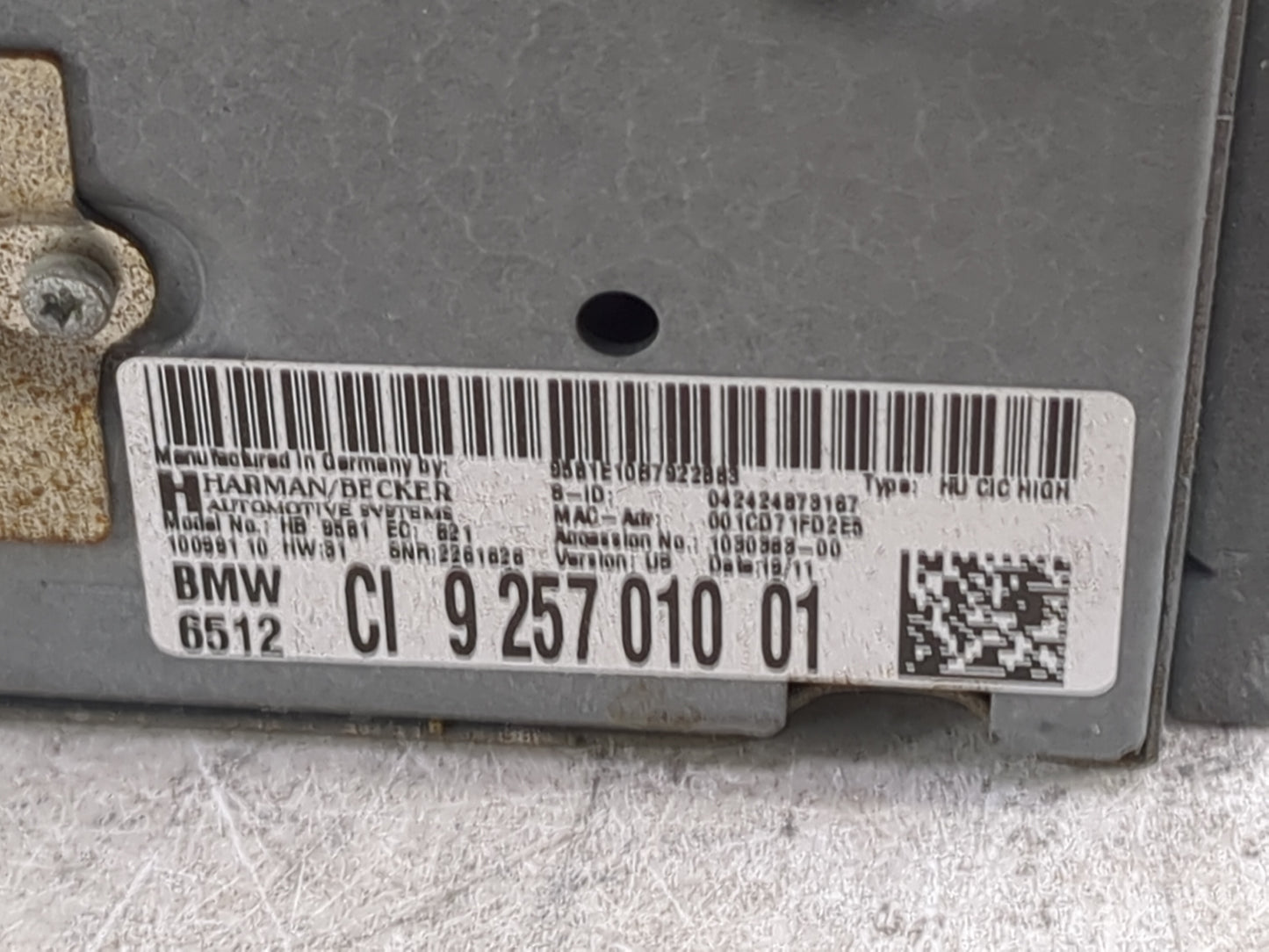 2011-2012 Bmw 528i Radio AM FM Cd Player Receiver Replacement P/N:9 274 571 01 Fits Fits 2010 2011 2012 OEM Used Auto Parts