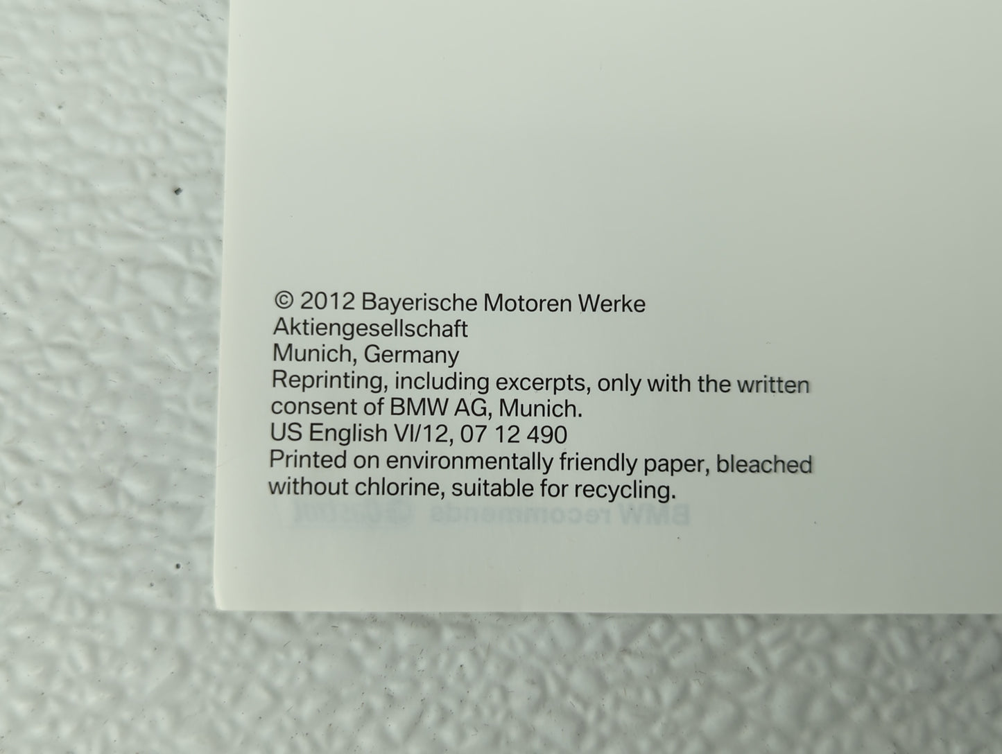 2012 Bmw 528i Owners Manual Book Guide OEM Used Auto Parts - Oemusedautoparts1.com