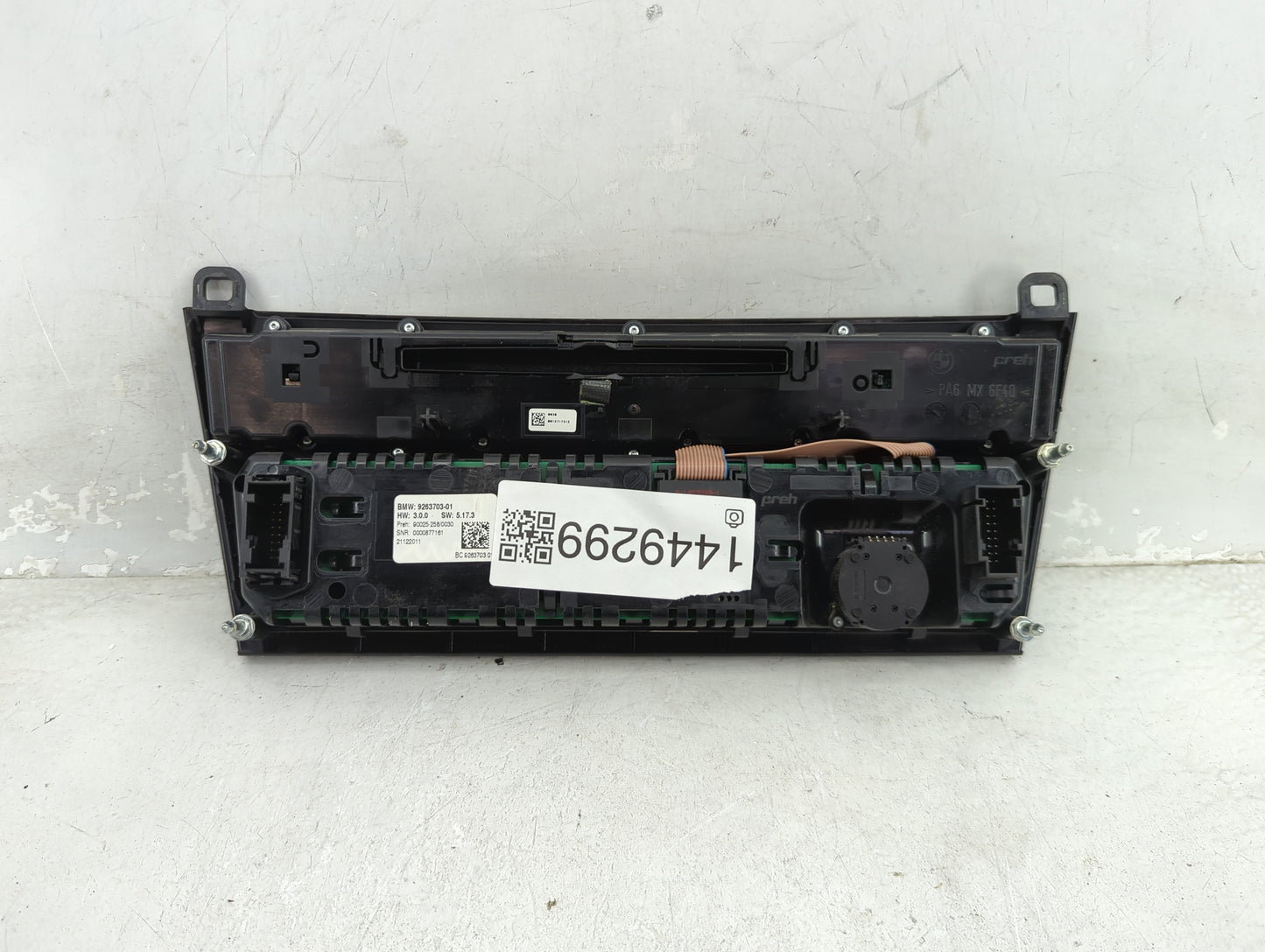 2009-2012 Bmw 750 Climate Control Module Temperature AC/Heater Replacement P/N:9263703-01 90025-258/0030 Fits OEM Used Auto