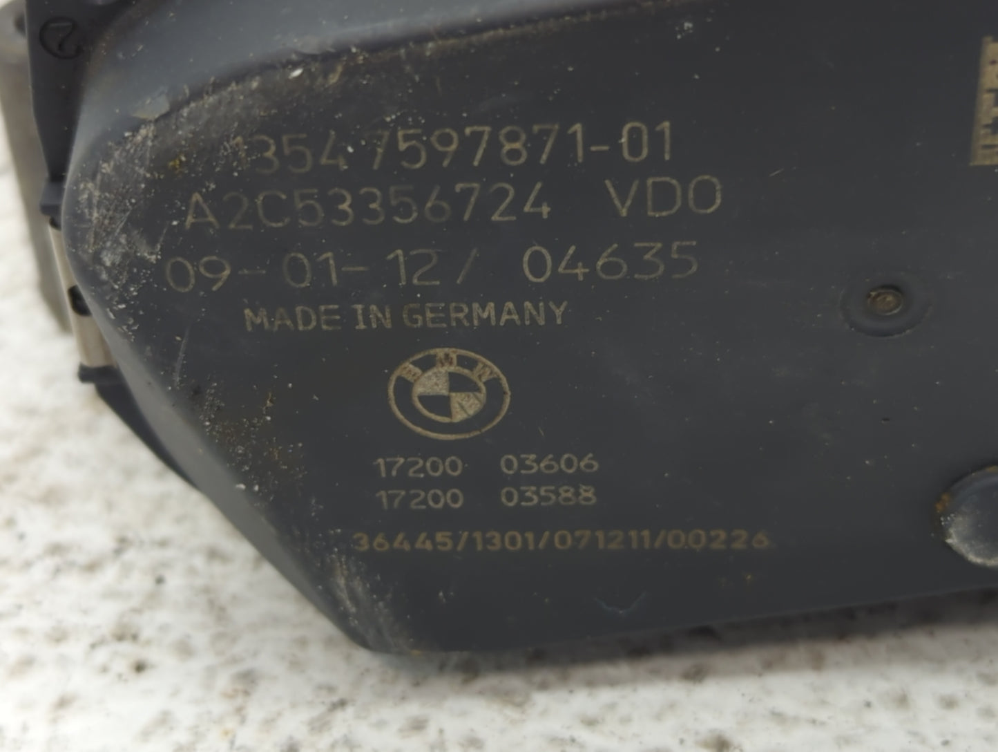 2011-2018 Bmw X5 Throttle Body P/N:1354 7597871-01 1354 7597871-03 Fits OEM Used Auto Parts - Oemusedautoparts1.com