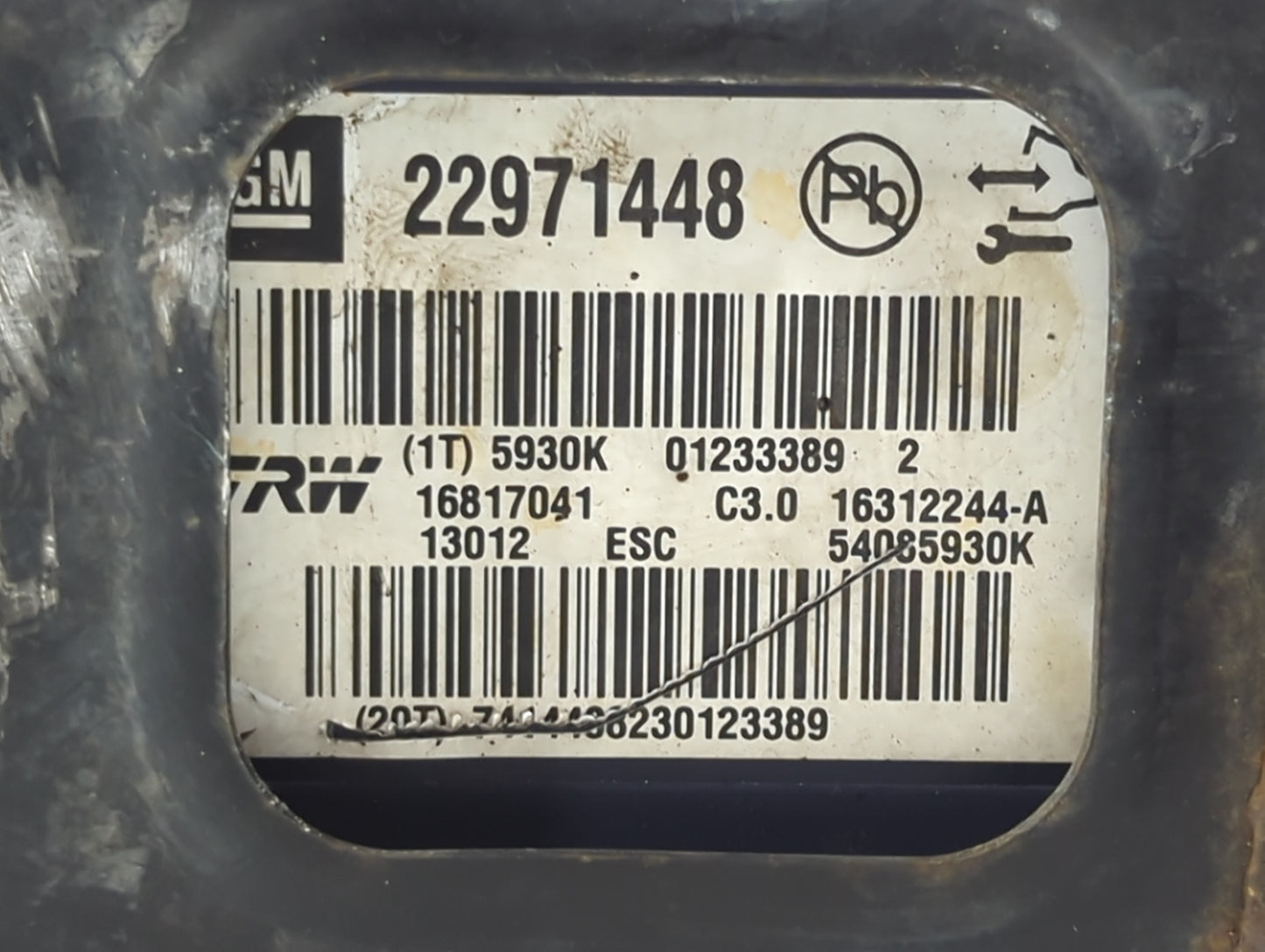 2012-2013 Buick Lacrosse ABS Pump Control Module Replacement P/N:22971448 Fits Fits 2012 2013 2014 2015 2016 OEM Used Auto P