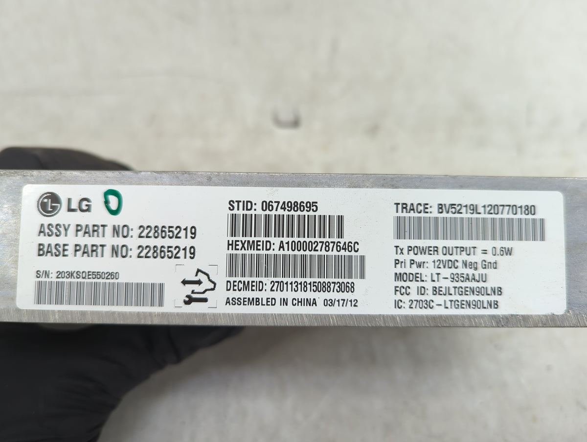 2012-2012 Buick Lacrosse Communication Control Module 922099 - Oemusedautoparts1.com
