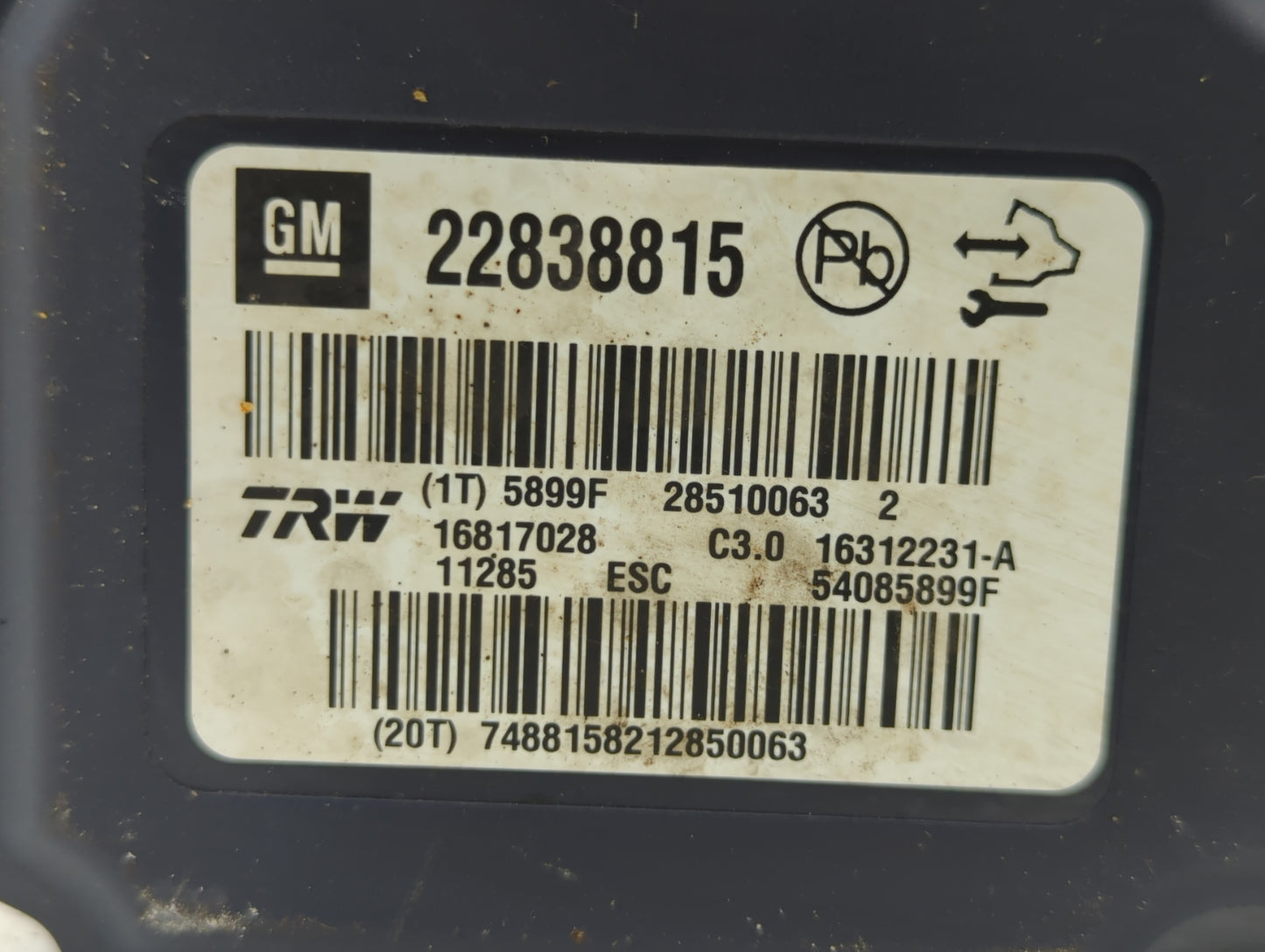 2012-2013 Buick Regal ABS Pump Control Module Replacement P/N:22838815 22973923, 22827930 Fits Fits 2012 2013 2014 2015 2016
