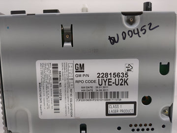 2012 Chevrolet Cruze Radio AM FM Cd Player Receiver Replacement P/N:22815635 Fits OEM Used Auto Parts