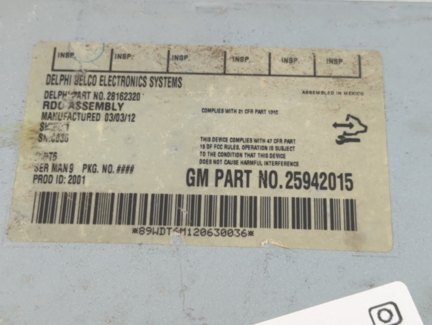 2008-2014 Chevrolet Express 3500 Radio AM FM Cd Player Receiver Replacement P/N:25942015 Fits OEM Used Auto Parts - Oemuseda