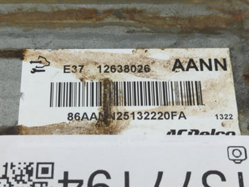 2007-2012 Chevrolet Malibu PCM Engine Control Computer ECU ECM PCU OEM P/N:12638026 Fits Fits 2007 2008 2009 2010 2011 2012 OEM Used Auto Parts