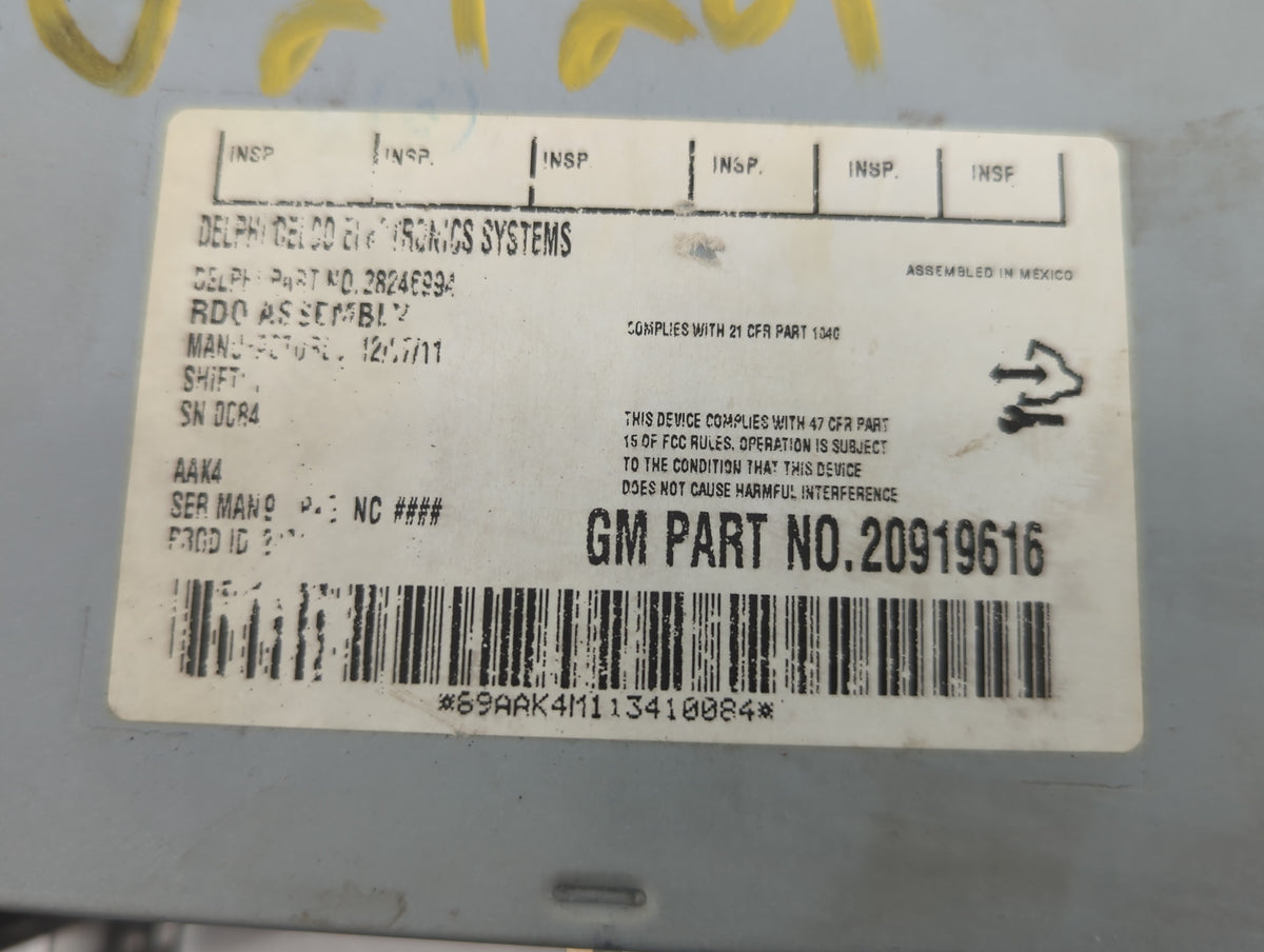 2009-2012 Chevrolet Malibu Am Fm Cd Player Radio Receiver 726052 - Oemusedautoparts1.com